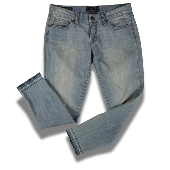 LUCKY BRAND Distressed Charlie Pencil Capri Size 4/27 - Picture 1 of 9